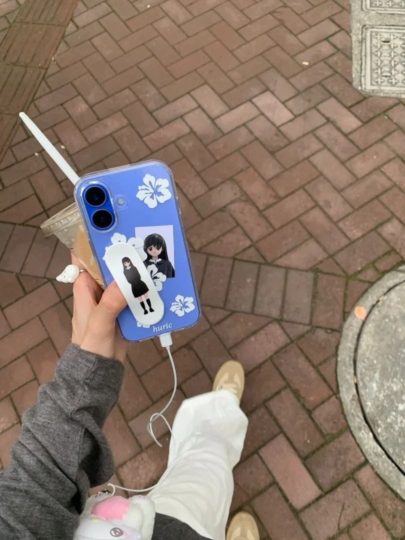 白色扶桑花适用iPhone17Promax卡通16手机壳15苹果14大孔13透明12