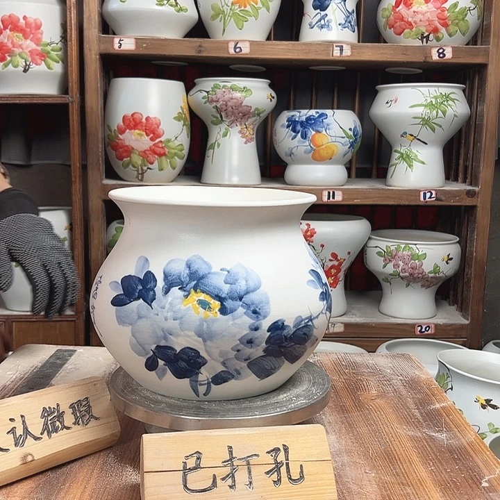 摆件钱袋子兰兰牡丹新款陶瓷陶瓷