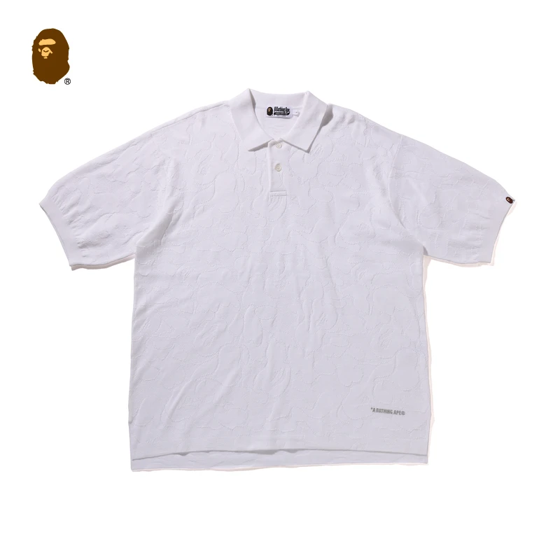 BAPE男装25春夏字母刺绣迷彩提花短袖POLO衫112302O