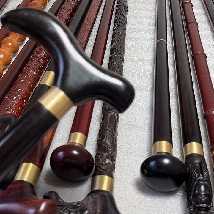 东非黑黄檀（紫光檀）紫光檀弯把手杖