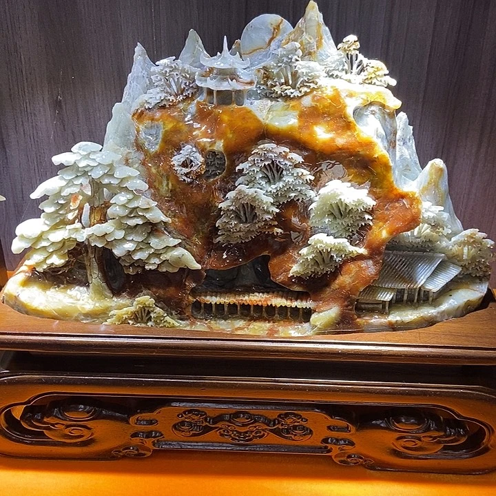 蛇纹石玉（覆膜）合金珠宝奇石
