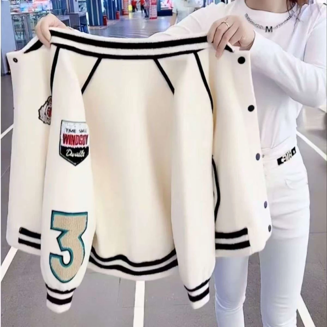 范哲萨/秋冬新款双面绒宽松时尚外套短款小个子女夹克上衣休闲开