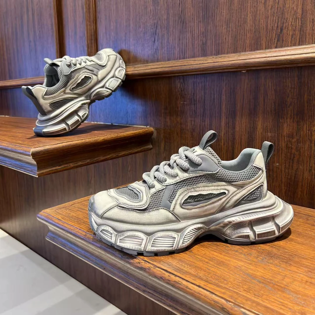 2025夏季新款男款拼色老爹鞋轻奢舒适耐磨百搭透气网面休闲潮鞋男