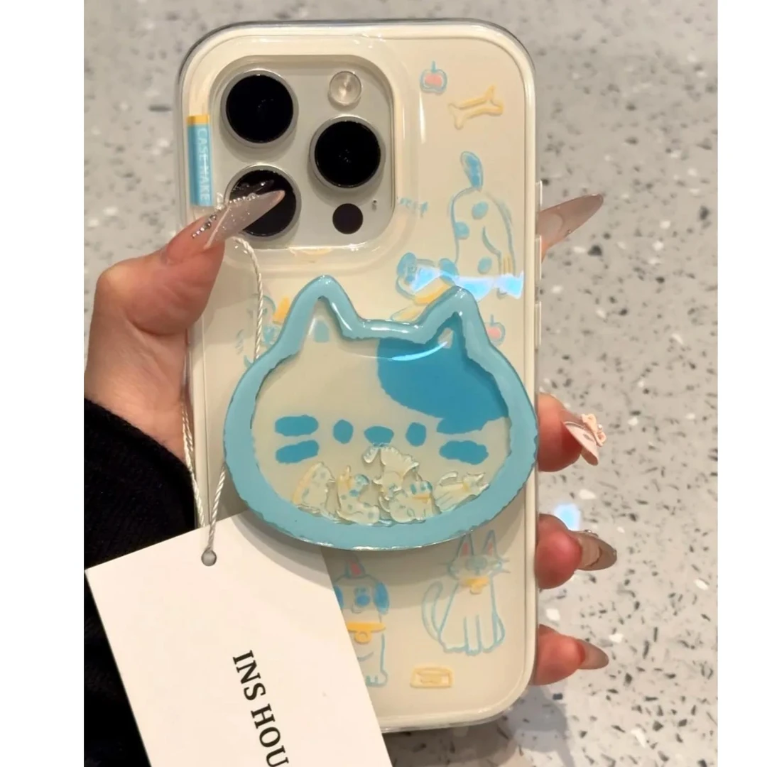 奥菲顿涂鸦猫咪狗狗摇摇乐适用iPhone16手机壳华为vivo小米oppo套