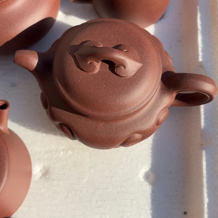 茶壶紫砂紫泥仿古如意300cc