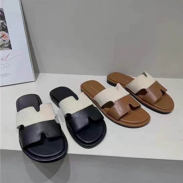 【薇薇绮】平底复古一字拖鞋夏季沙滩凉拖2024夏季新款 W279