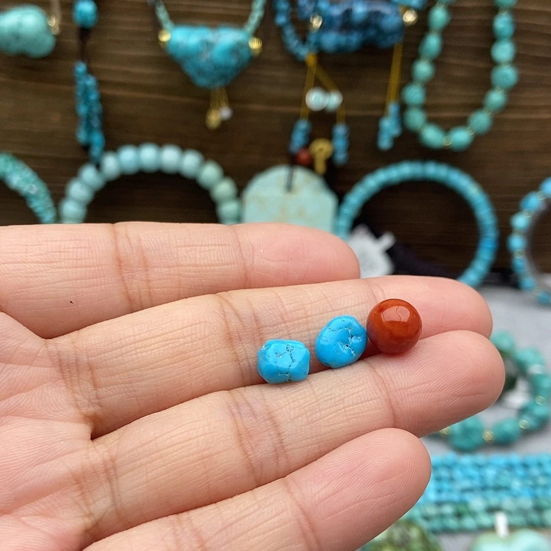 摇***篮南红玛瑙未镶嵌随行豆子