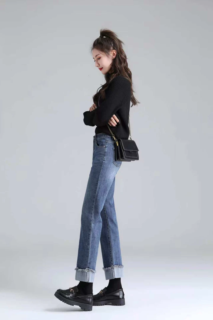 751女士九分牛仔裤春款