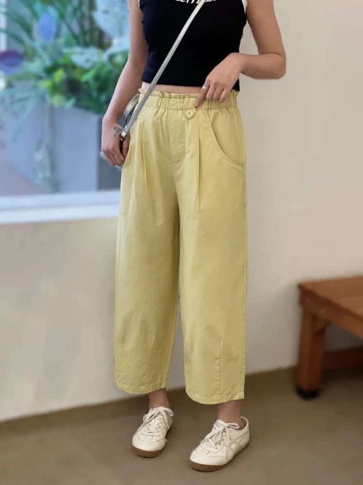 酷芭芭～奶奶裤九分裤2025夏季宽松小个子松紧腰休闲裤