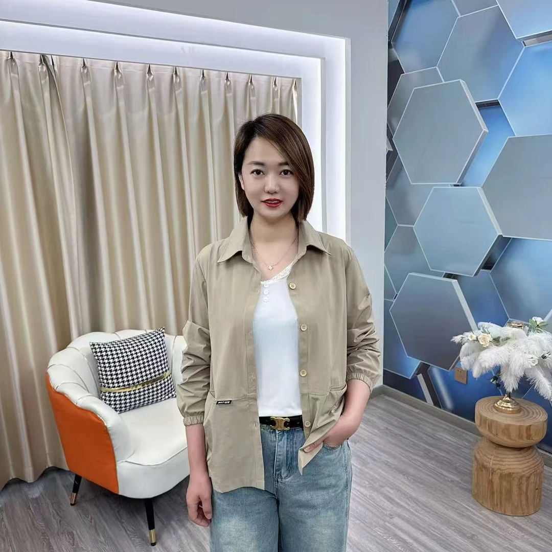 【原创正品】2025春夏新款单层薄款防晒字母标外套妈妈装上衣C65