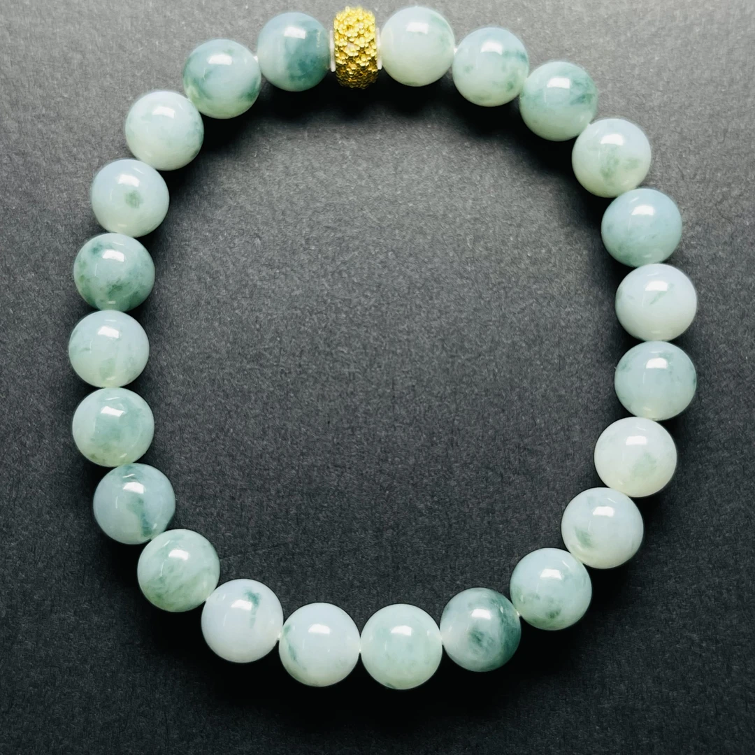 纯天然A货翡翠手串卡8左右飘花时尚百搭A14-2