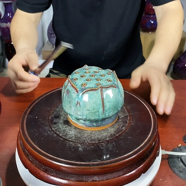 瓷片尚峰钧窑作品摆件