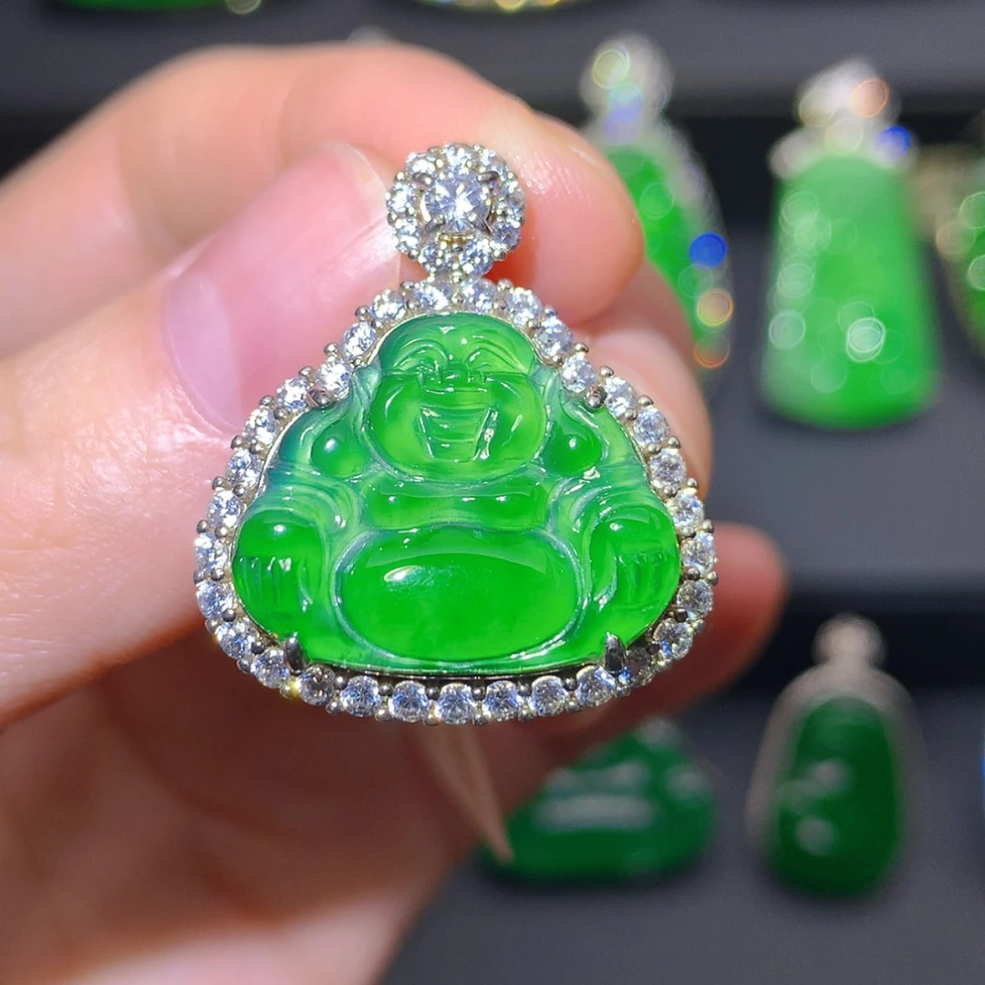 【闪购商品】翡翠银S925镶嵌吊坠(不含链)
