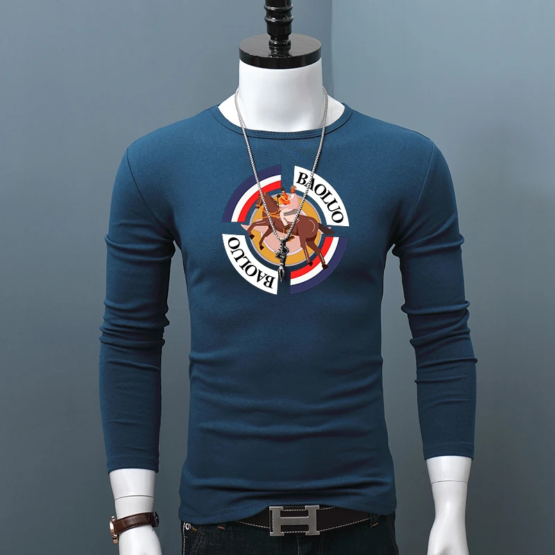 内搭保暖内衣大码弹力秋衣服上衣舒适修身长袖T恤男士修身打底衫