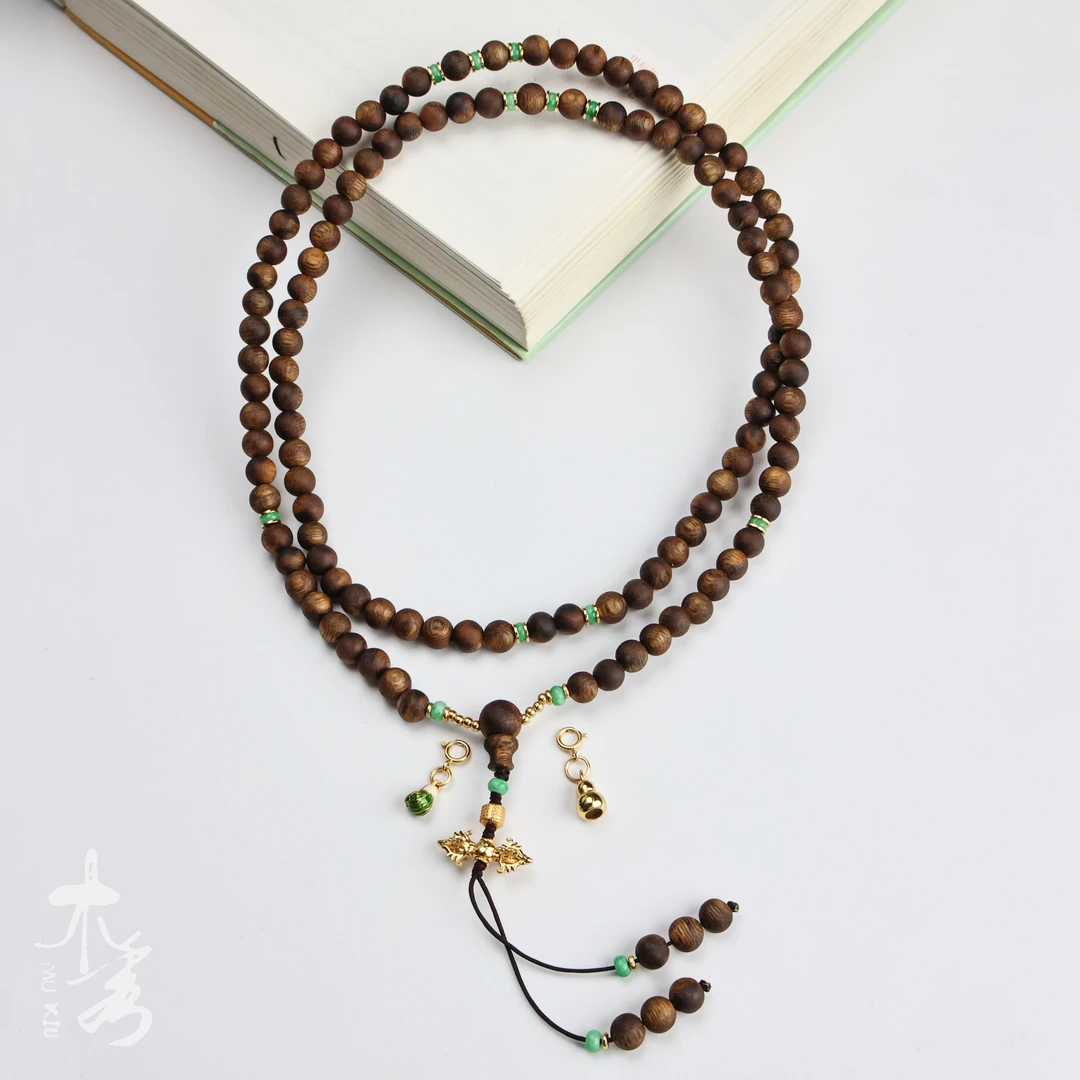 沉香【送青来】奇楠沉香圆珠多圈长串一代 四 XK25493