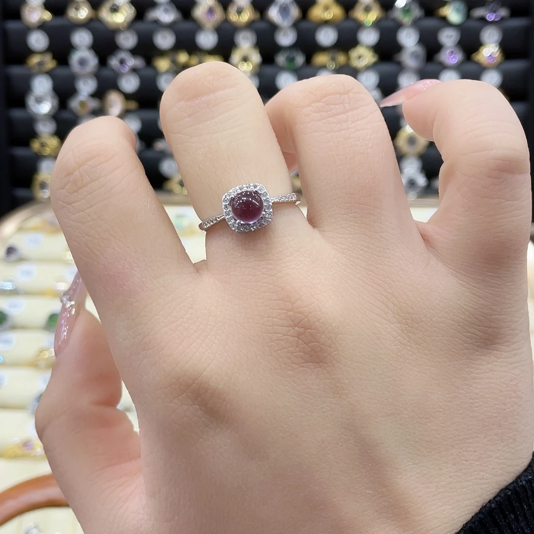 紫晶戒指银S925镶嵌戒指