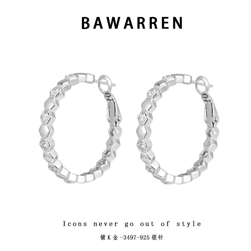 Bawarren 3497-精致耳环简约百搭