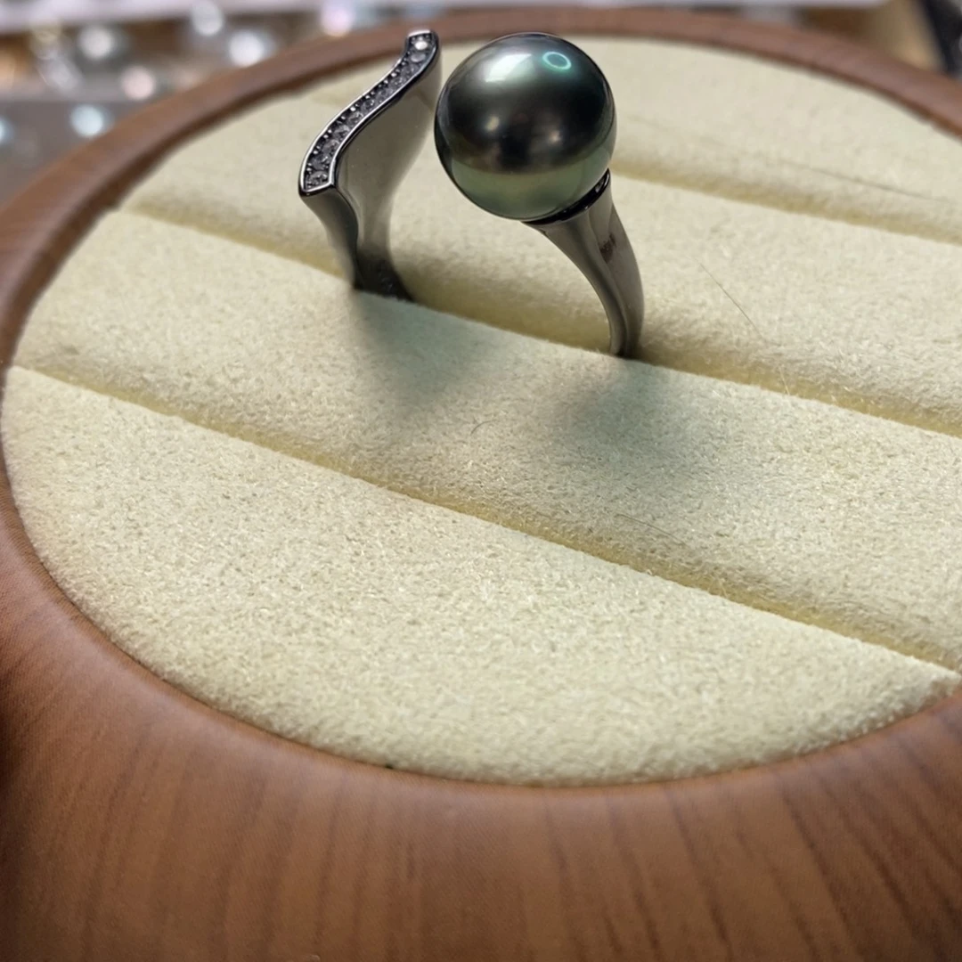 海水珍珠戒圈银S925镶嵌