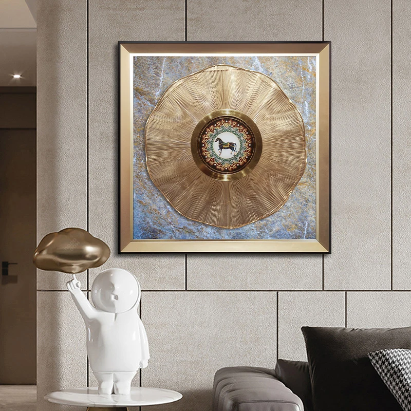 轻奢入户玄关装饰画现代美式客厅沙发背景餐厅壁画艺术高级感挂画