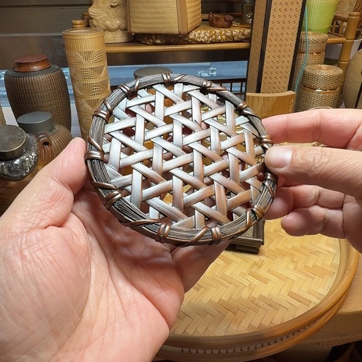 竹编工艺圆茶杯垫