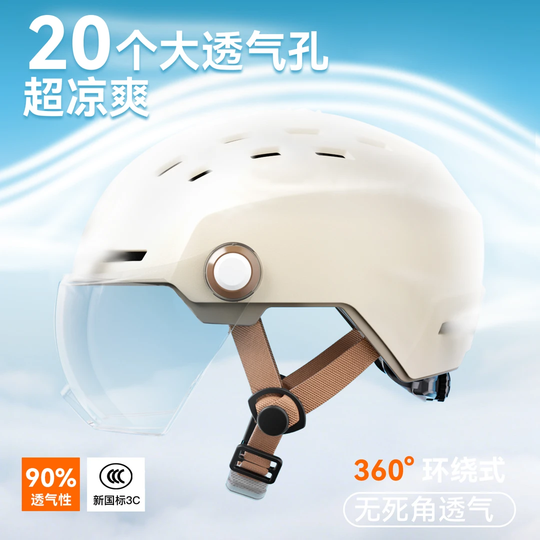 新国标3C认证夏天骑行20孔透气轻便电动车摩托车男女通用四季半盔