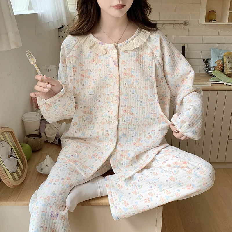 空气棉月子服11-12月份产妇秋冬季纯棉产后加厚保暖孕妇睡衣哺乳