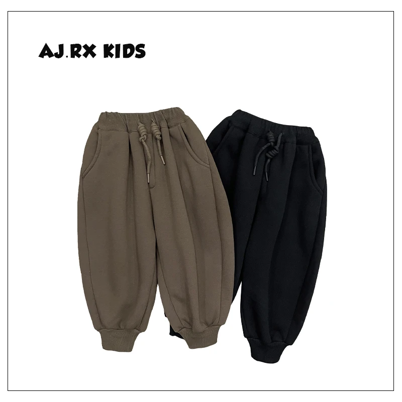 冬装儿童加绒休闲宝宝洋气多色宽松束脚裤子HDM3289-QQQQ