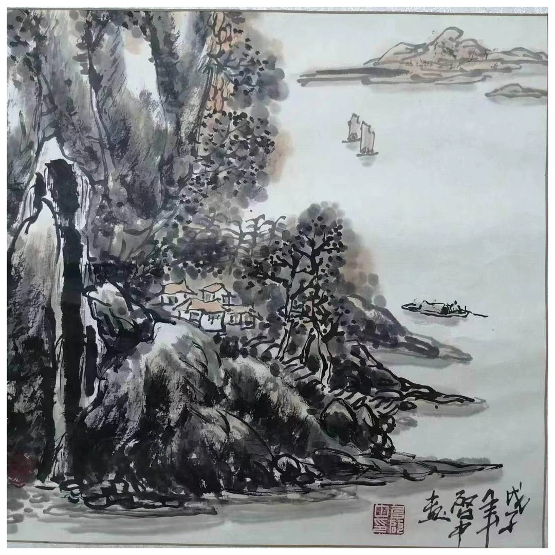 台启中作品作品山水画#A003#