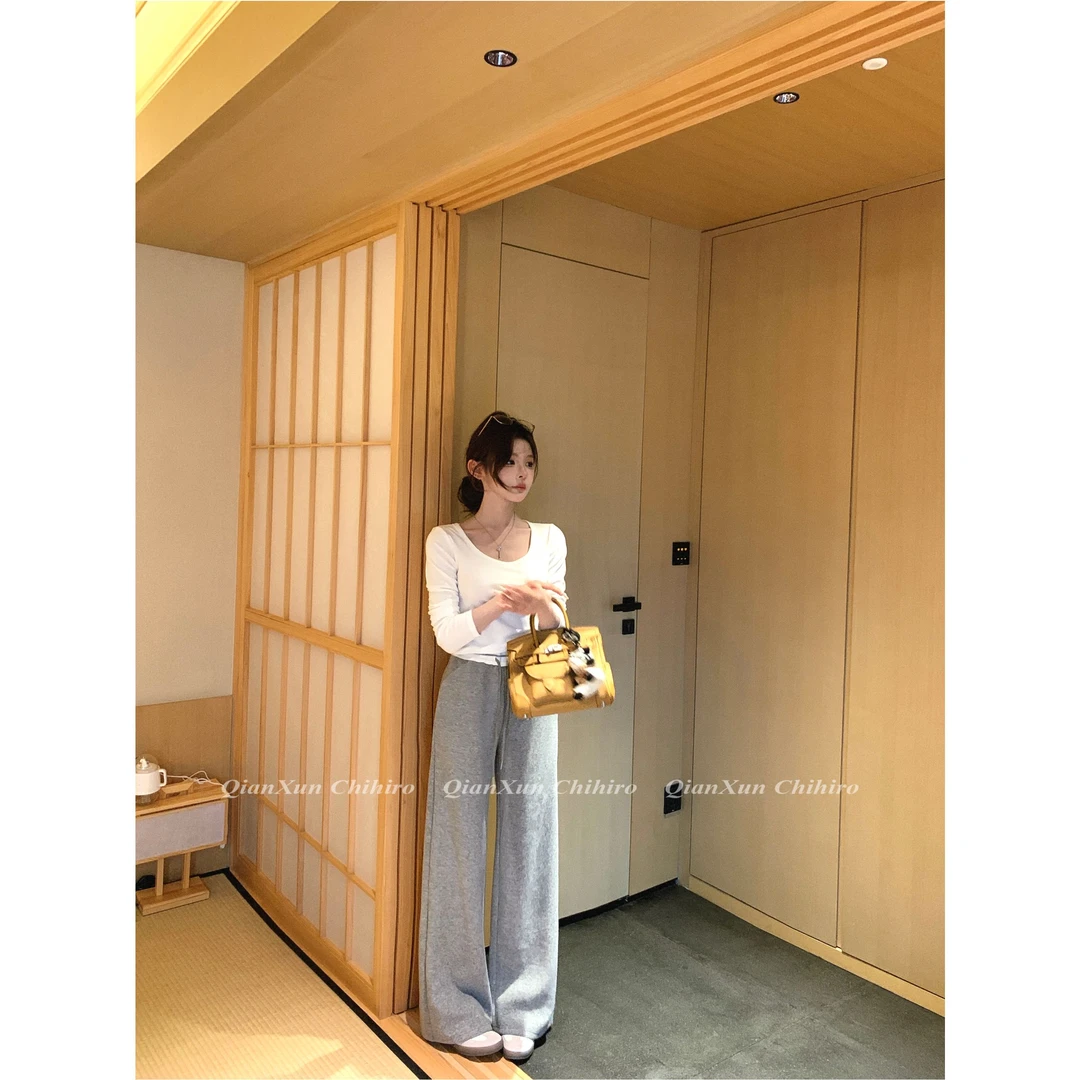 「王心凌同款」秋季时尚百搭小众潮流洋气设计感休闲裤QXX5XXK6287A