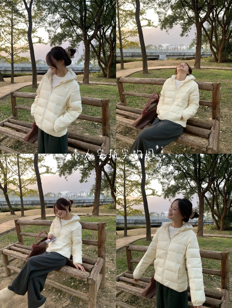 排骨羽绒服女大学生2025新款白鸭绒童装休闲运动连帽外套情侣绒服