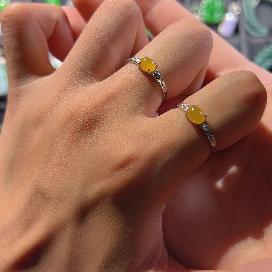 翡翠银S925镶嵌戒指