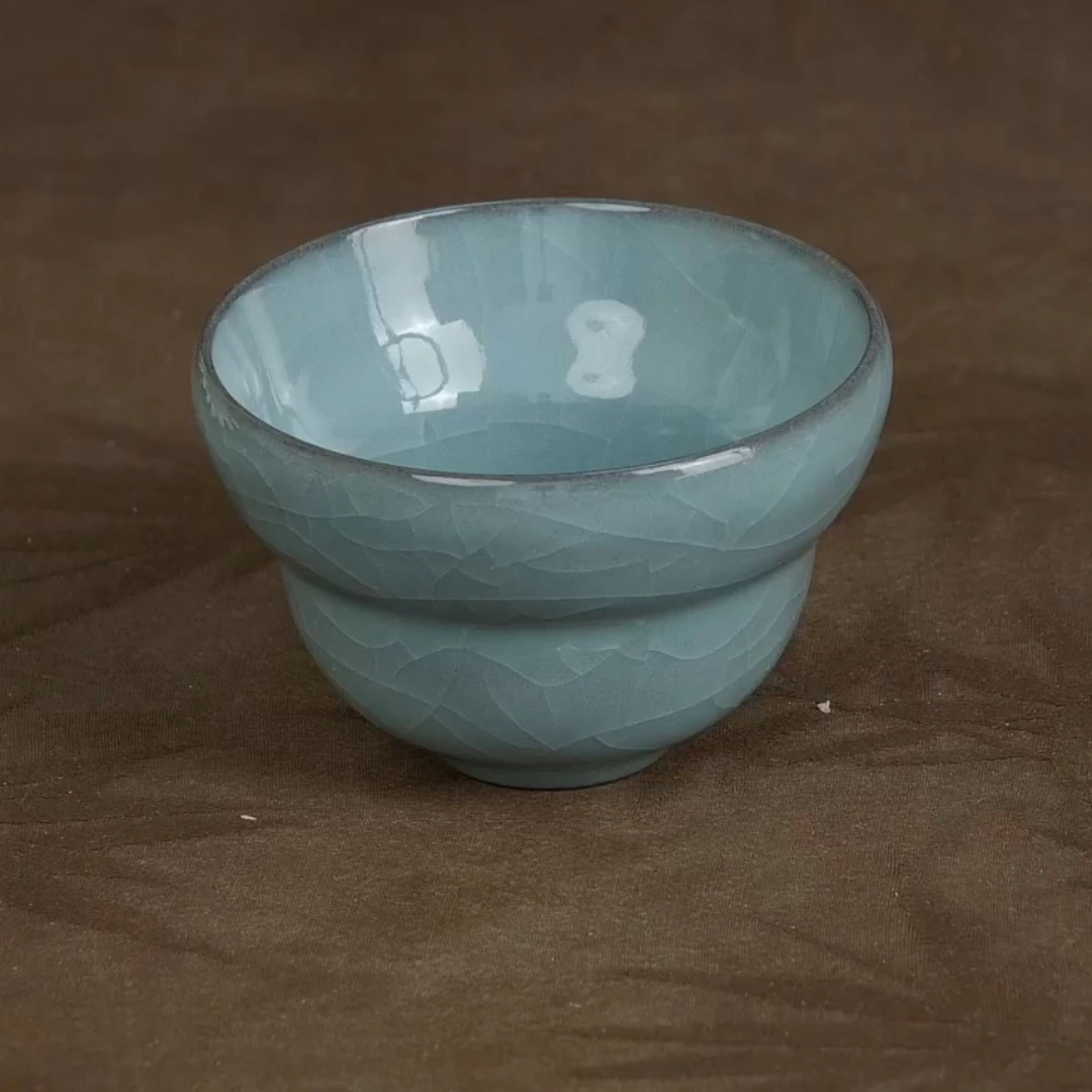 黑胎月白葫芦杯福禄杯龙泉青瓷家用泡简约设计礼品茶道轻奢杨老师