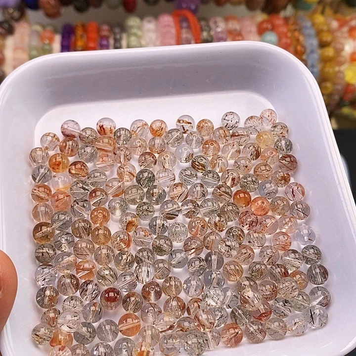 未镶嵌卡6黑金超七水晶30个玛瑙/玉髓