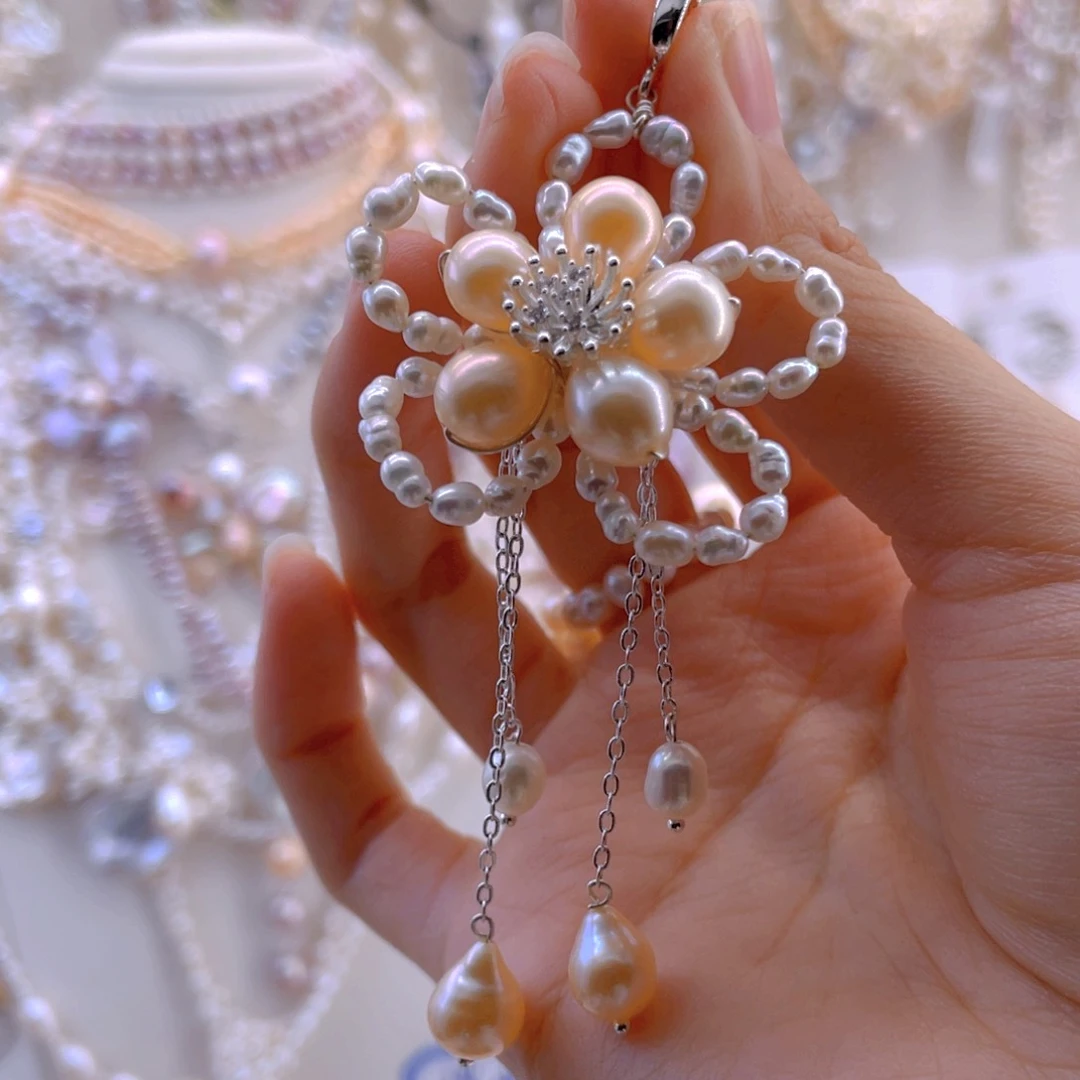 未镶嵌耳饰淡水珍珠吊坠