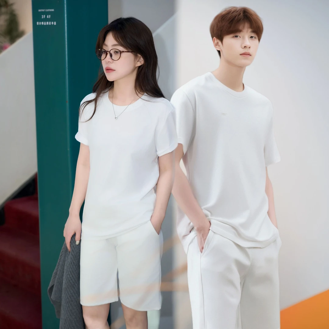 【三防7A抗菌短袖】春夏休闲T恤纯色圆领短袖时尚简约运动百搭白色