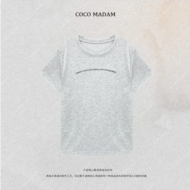 NIUNIU ·T-865 圆领字母短袖T恤上衣