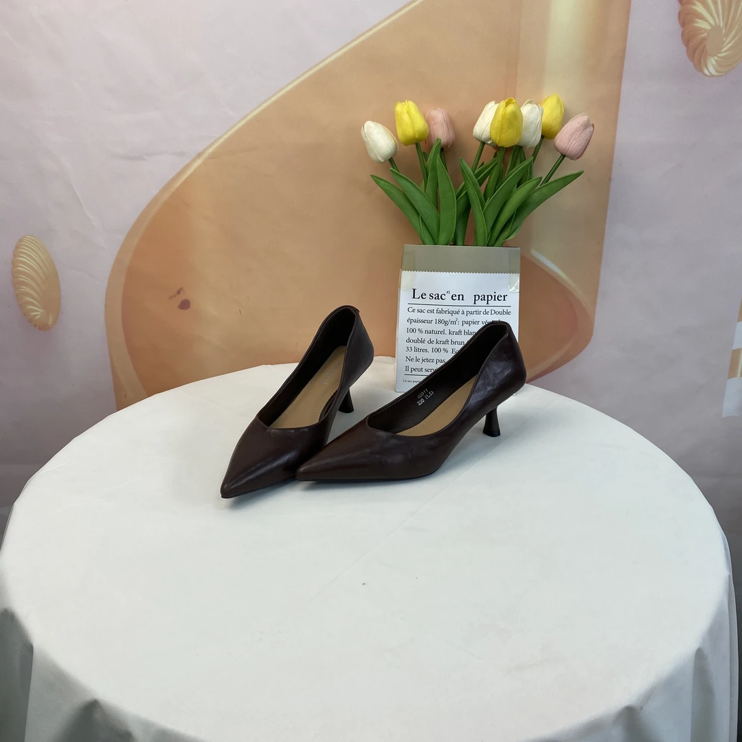 62011时尚气质百搭细跟尖头单鞋F