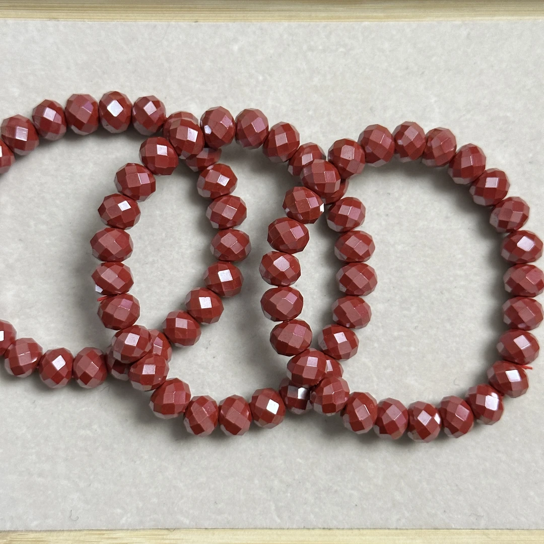 含辰砂工艺品【F48】朱砂刻面手串多样性发其一