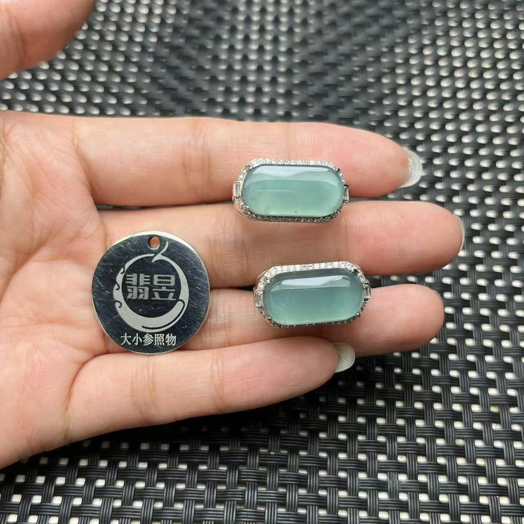 翡昱-N3-20075-天然A货翡翠戒指s925银镶-多样性发其一D