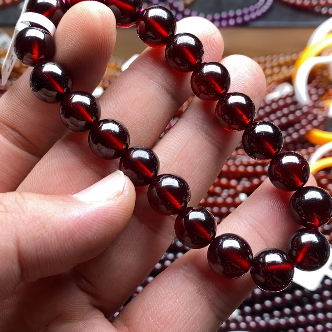 未镶嵌手链石榴石10mm血 珀红