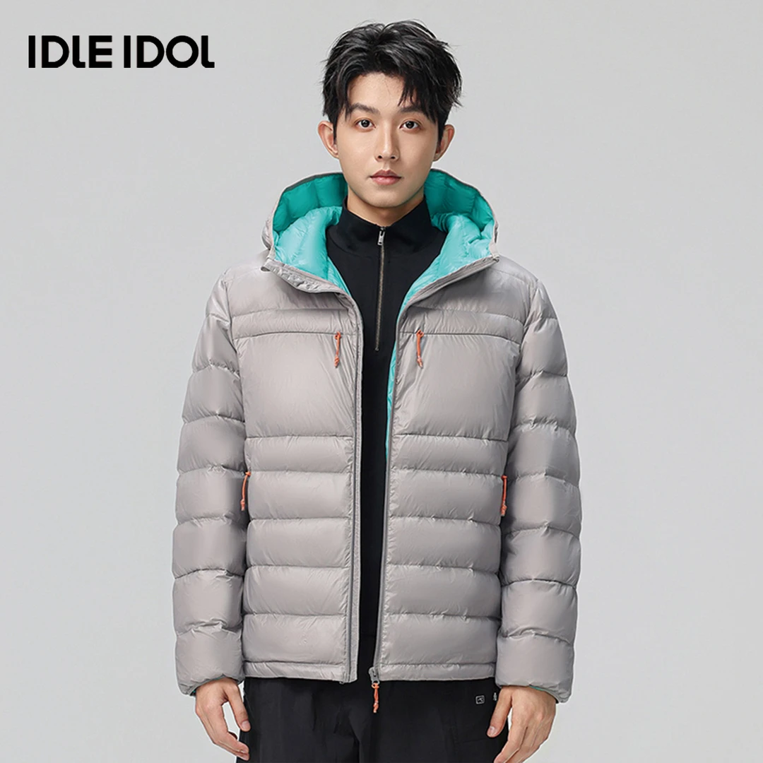 IDLE IDOL短款经典百搭连帽羽绒服2025冬季新款户外情侣同款外套