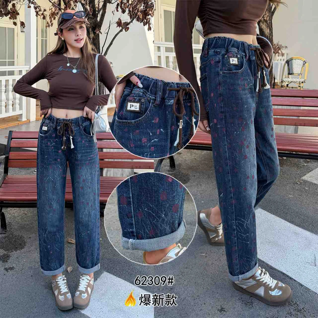 莱正雅62309 高品质面料秋款大码女装牛仔裤