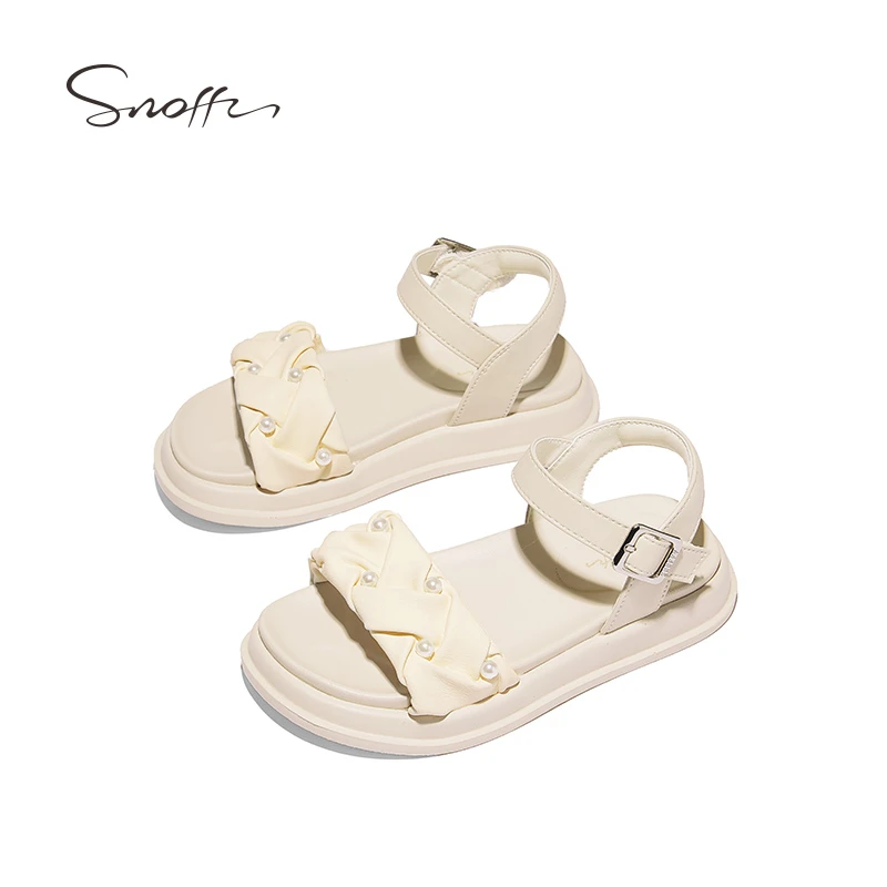 【断码捡漏】斯纳菲儿童凉鞋女童沙滩鞋夏季黑色防滑软底公主鞋