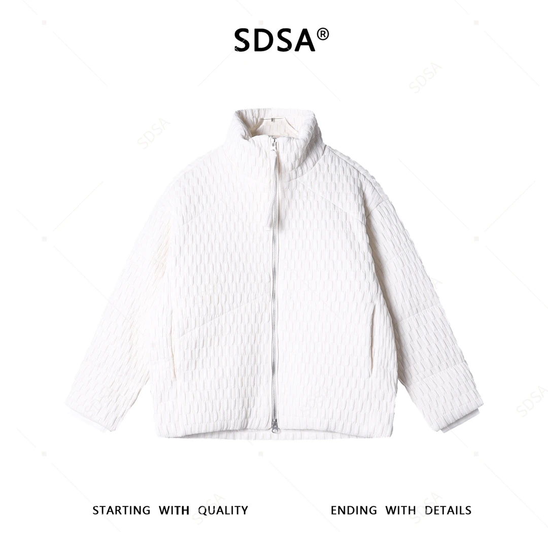 SDSA男士秋冬新款痞帅男装简约时尚提花立领羽绒服外套百搭宽松