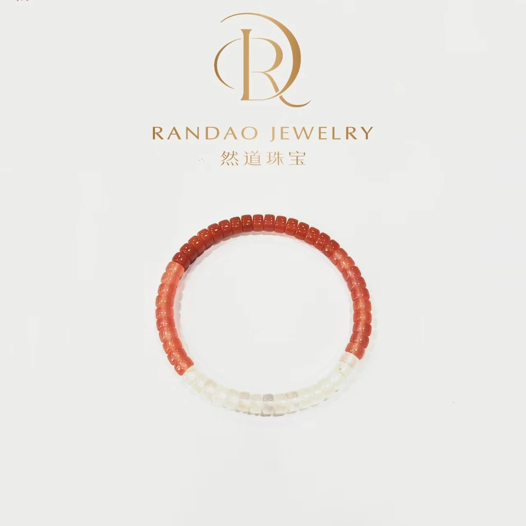 【然道珠宝】南红直切料渐变色单圈手串手链
