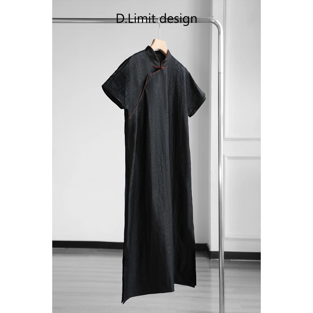 【D.Limit design】中式斜襟立领宽松连衣裙DLSQ927