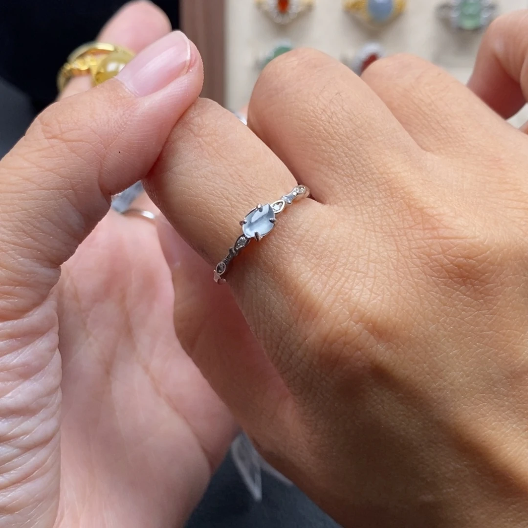 翡翠银S925镶嵌戒指