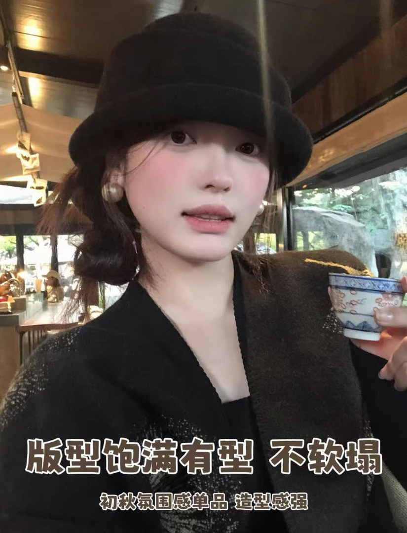 2025女款秋冬赫本风高品质礼帽透气千金渔夫帽子秋冬百搭优雅盆帽