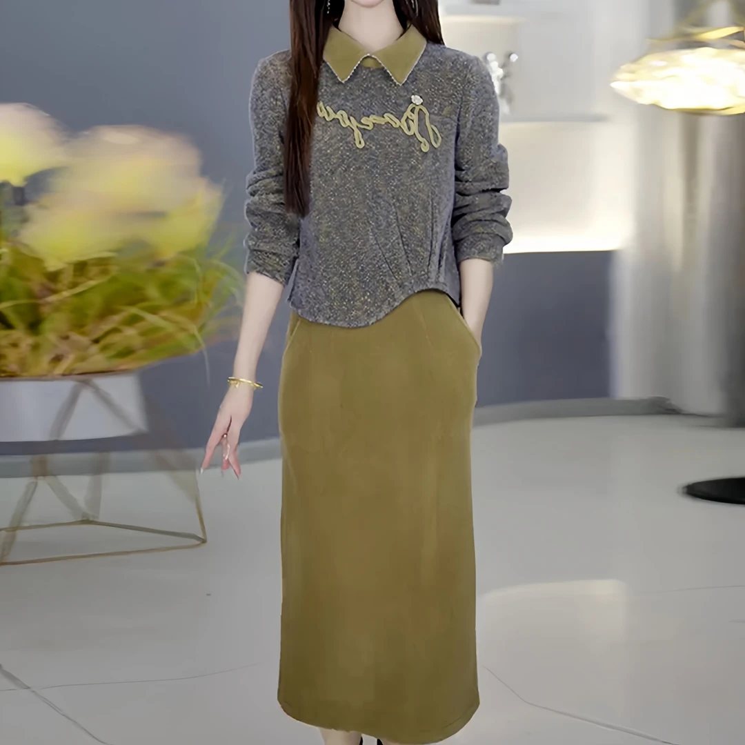 今年流行的漂亮套装女2025春季新款妈妈洋气减龄显瘦半身裙两件套