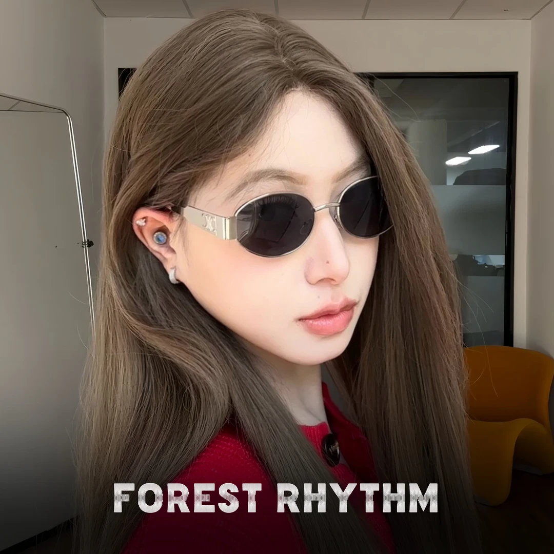 猫眼墨镜女高级感2025新款复古凯旋门金属椭圆偏光太阳镜防紫外线